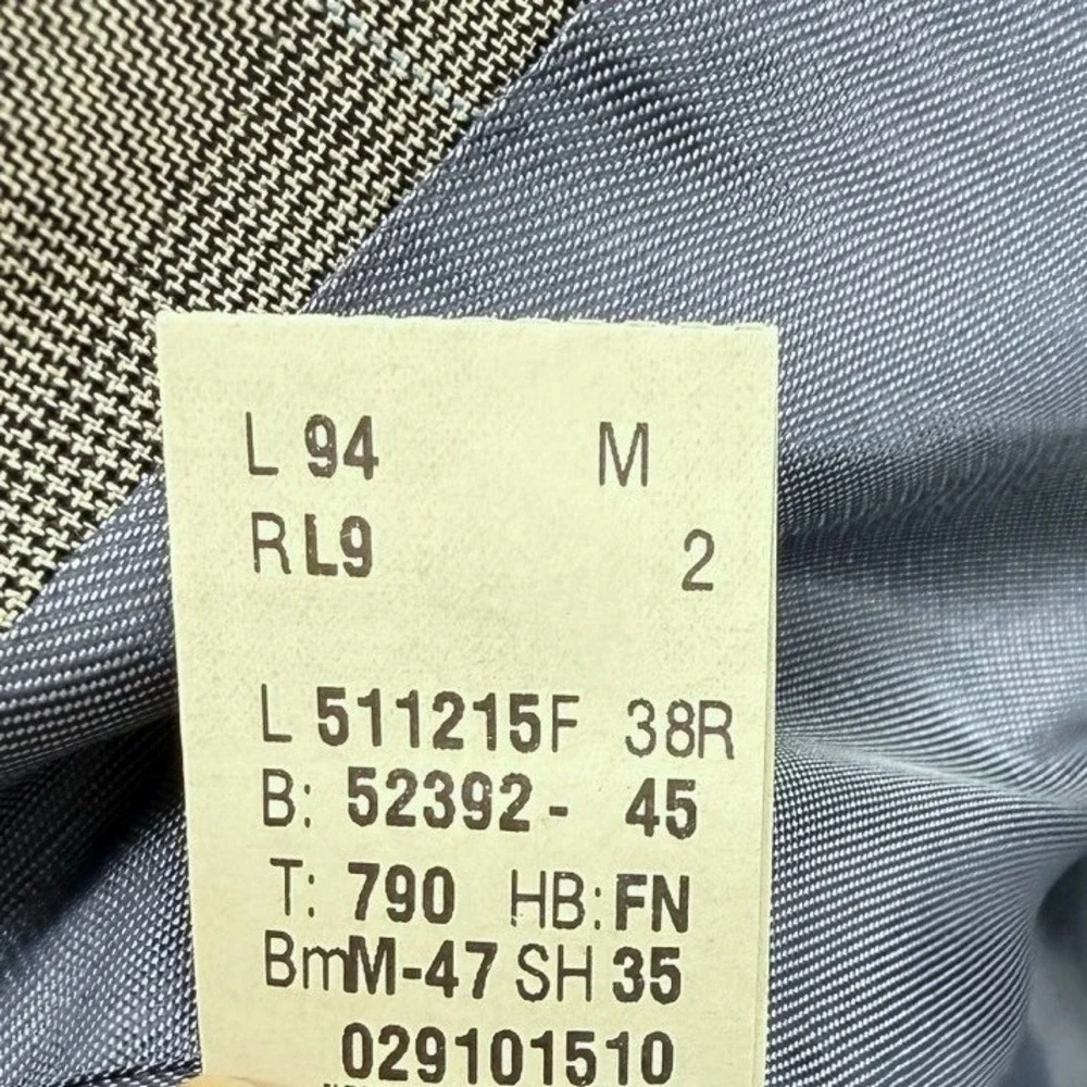 Ralph Lauren Mens 38R 100% Wool Blazer Grey Glen Plaid Sport Coat Designer - Picture 10 of 10